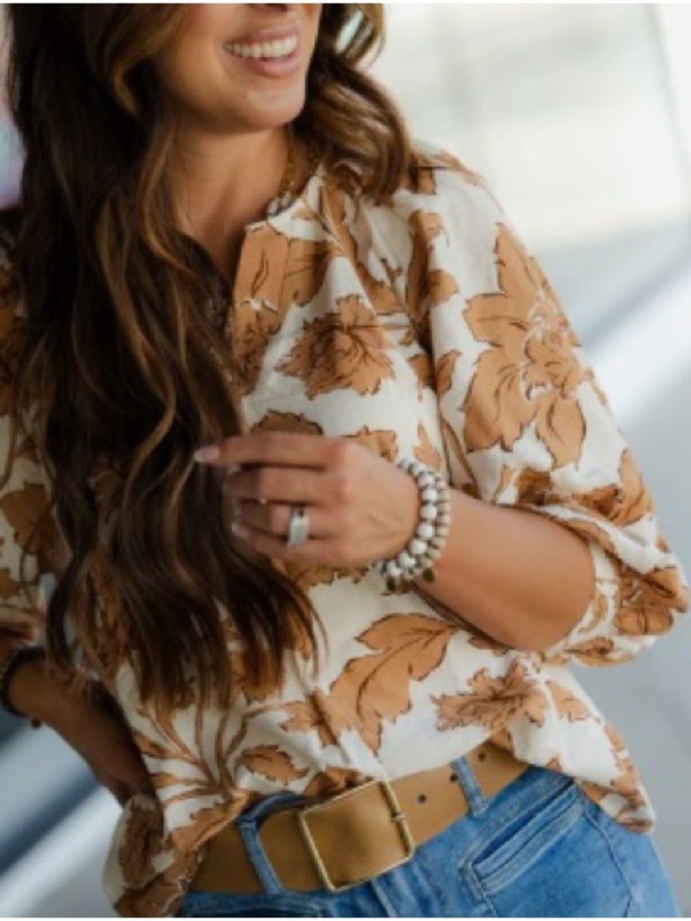 Vintage Floral 3/4 Sleeve Blouse - NWOT